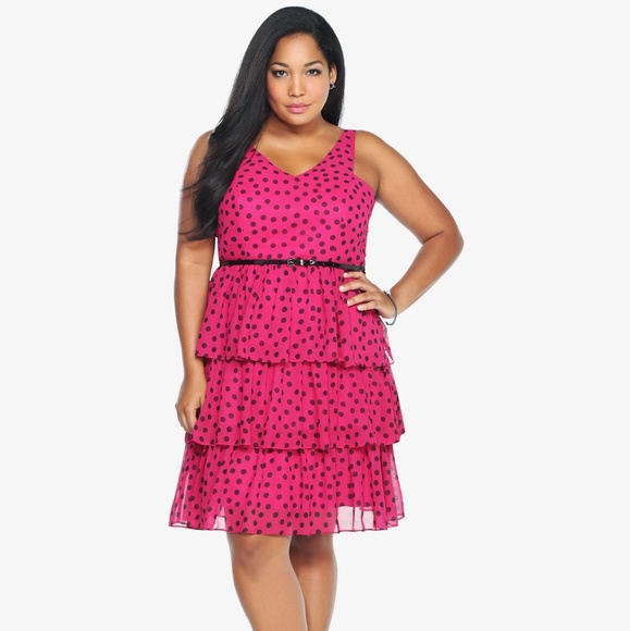 torrid Dresses & Skirts - NWT Torrid Sz 26 Pink and Black Polka Dots Dress